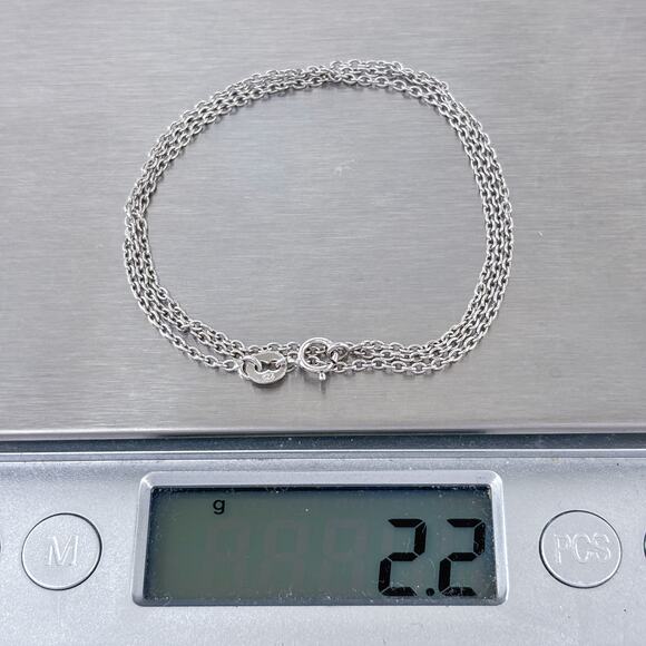 Cable Link Chain Necklace | Vintage Sterling Silver 925 | 17.5" - Picture 3 of 3